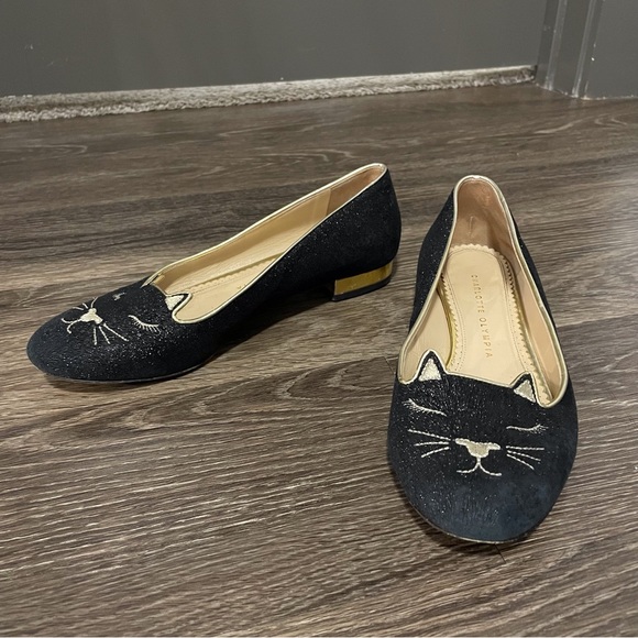 Charlotte Olympia Kitty Glitter Flats - Picture 2 of 6